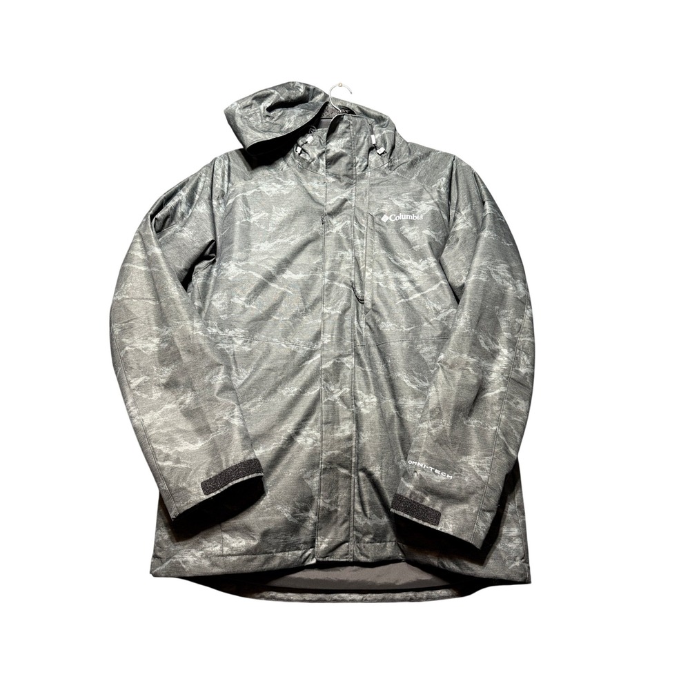 Columbia Interchange Jacket Mens Medium Grey Excellent Camo 3-in-1 Omni-Tech